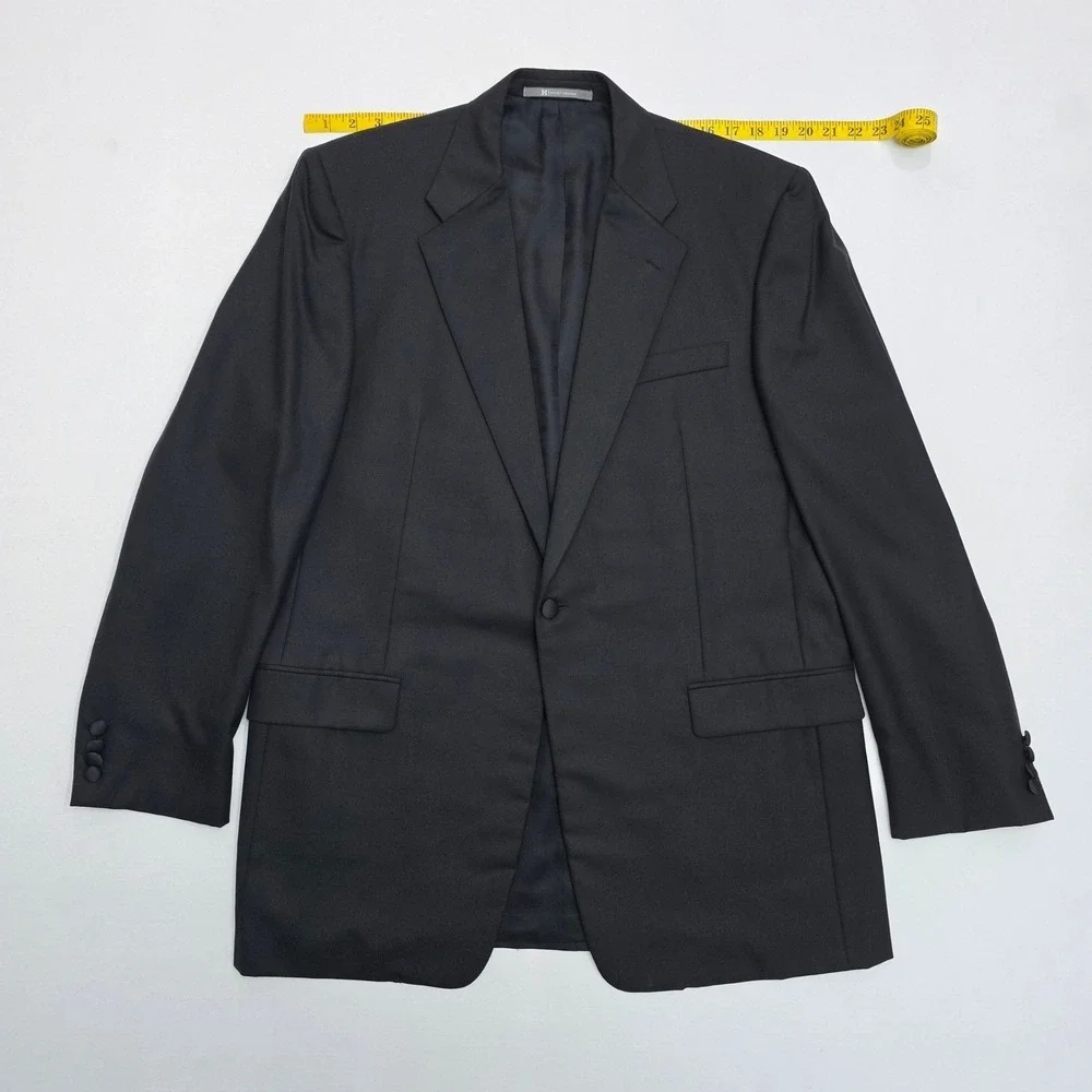 Hickey Freeman Loro Piana Super 130s Wool Tuxedo Jacket Black 44L Modern Madison